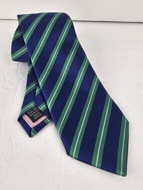 Thomas Pink 100% Silk Repp Stripe Woven Necktie Tie Pink Blade Professional